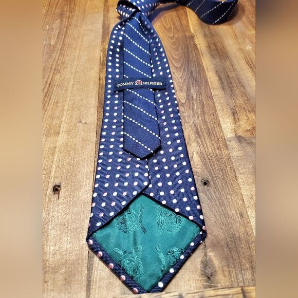 Tommy Hilfiger Executive Level Men's Polka Dot Neck Tie - Picture 4 of 6